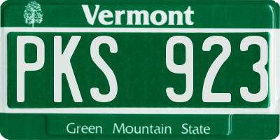VT license plate PKS923