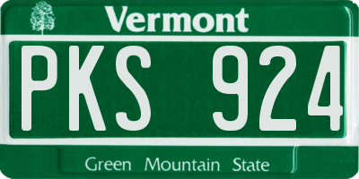 VT license plate PKS924