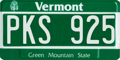 VT license plate PKS925