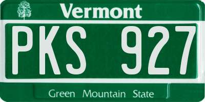 VT license plate PKS927