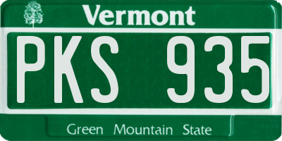 VT license plate PKS935