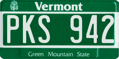VT license plate PKS942