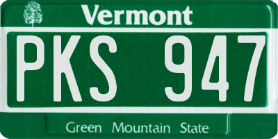 VT license plate PKS947
