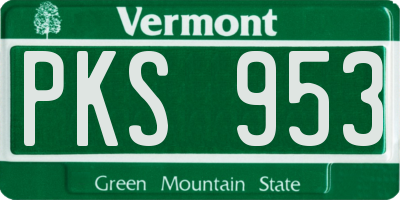 VT license plate PKS953