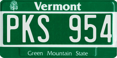 VT license plate PKS954