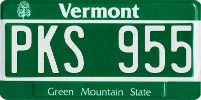 VT license plate PKS955