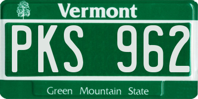 VT license plate PKS962
