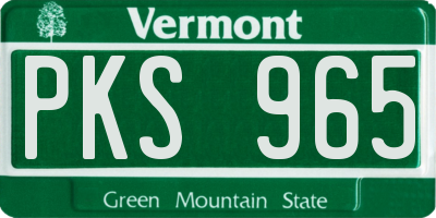 VT license plate PKS965