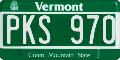 VT license plate PKS970