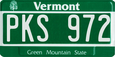 VT license plate PKS972