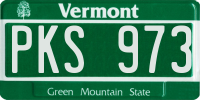 VT license plate PKS973