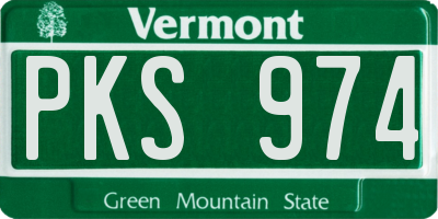 VT license plate PKS974