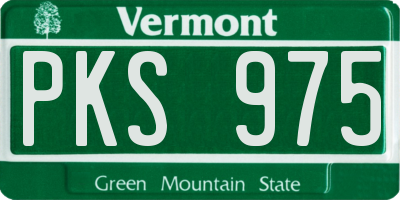 VT license plate PKS975