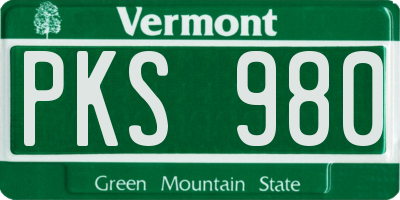 VT license plate PKS980