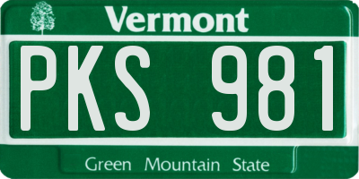 VT license plate PKS981