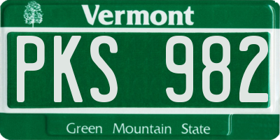 VT license plate PKS982