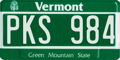 VT license plate PKS984