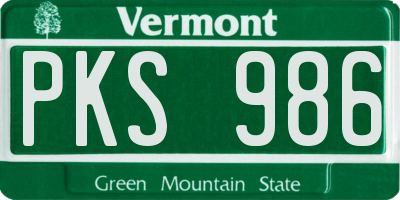 VT license plate PKS986
