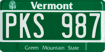 VT license plate PKS987