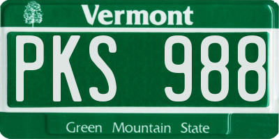 VT license plate PKS988