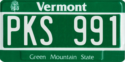VT license plate PKS991