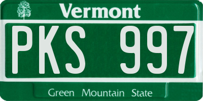 VT license plate PKS997