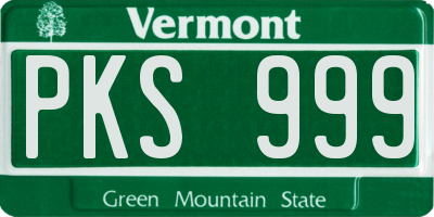 VT license plate PKS999