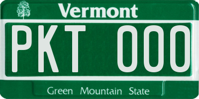 VT license plate PKT000