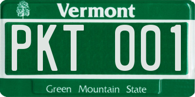 VT license plate PKT001
