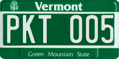 VT license plate PKT005