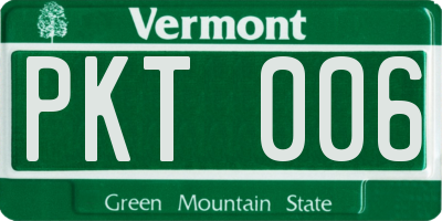 VT license plate PKT006