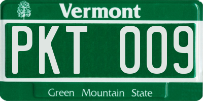 VT license plate PKT009