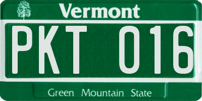VT license plate PKT016