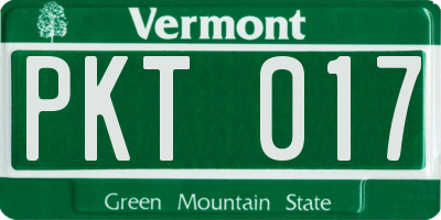 VT license plate PKT017