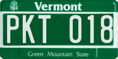VT license plate PKT018