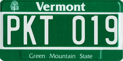 VT license plate PKT019
