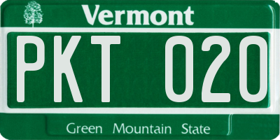 VT license plate PKT020