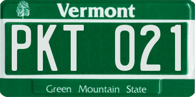 VT license plate PKT021