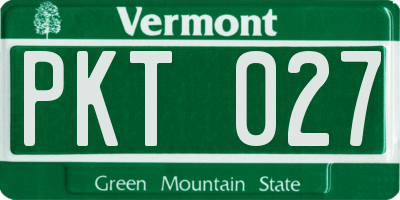 VT license plate PKT027