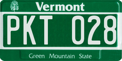 VT license plate PKT028