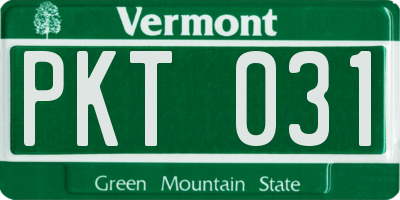 VT license plate PKT031