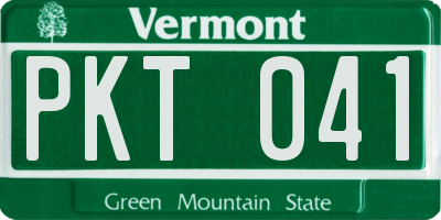 VT license plate PKT041