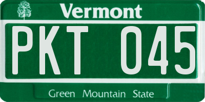 VT license plate PKT045