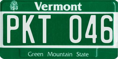VT license plate PKT046