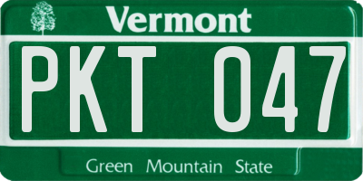 VT license plate PKT047