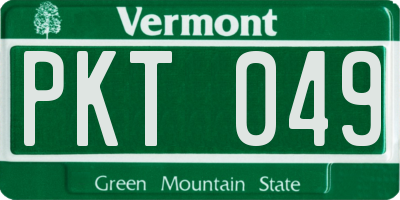 VT license plate PKT049