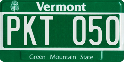 VT license plate PKT050