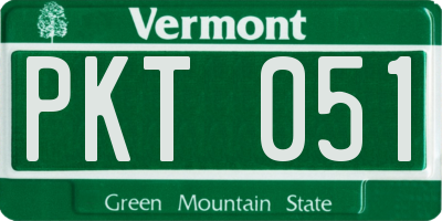 VT license plate PKT051