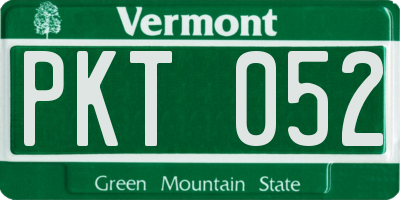 VT license plate PKT052