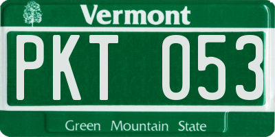 VT license plate PKT053